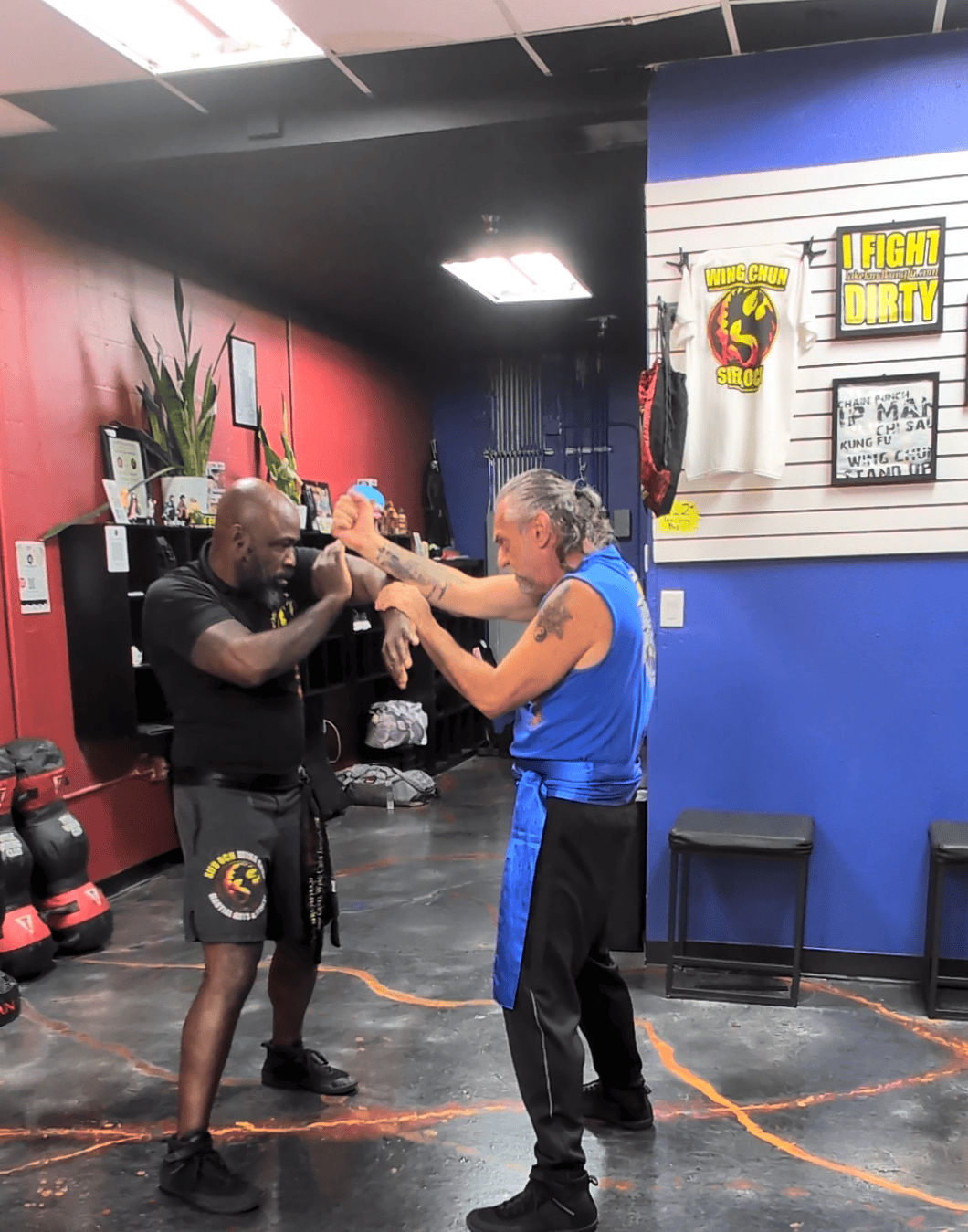 Sifu Garret with student in Tampa Wing Chun Kung Fu private lesson